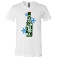 It's The Most Wonderful Time For Beer Funny Christmas V-Neck T-Shirt