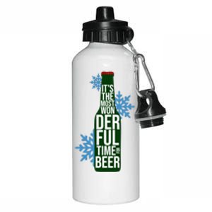 It's The Most Wonderful Time For Beer Funny Christmas Aluminum Water Bottle