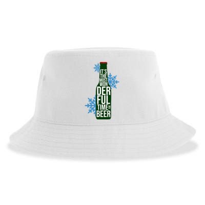 It's The Most Wonderful Time For Beer Funny Christmas Sustainable Bucket Hat