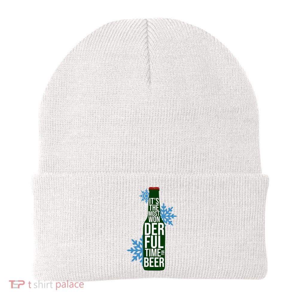 It's The Most Wonderful Time For Beer Funny Christmas Beanie