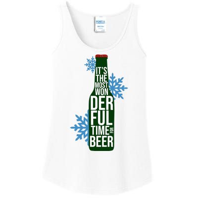 It's The Most Wonderful Time For Beer Funny Christmas Ladies Essential Tank