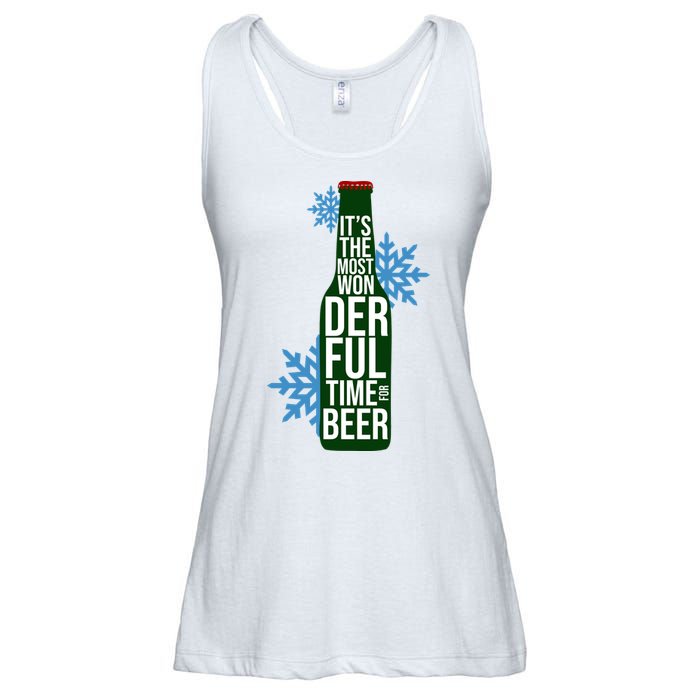 It's The Most Wonderful Time For Beer Funny Christmas Ladies Essential Flowy Tank