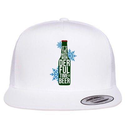 It's The Most Wonderful Time For Beer Funny Christmas Flatbill Hat