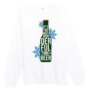 It's The Most Wonderful Time For Beer Funny Christmas Premium Crewneck Sweatshirt