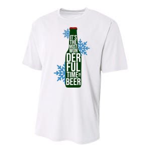 It's The Most Wonderful Time For Beer Funny Christmas Performance Sprint T-Shirt