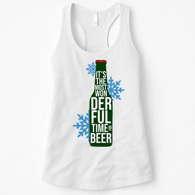 It's The Most Wonderful Time For Beer Funny Christmas Womens Tank Top