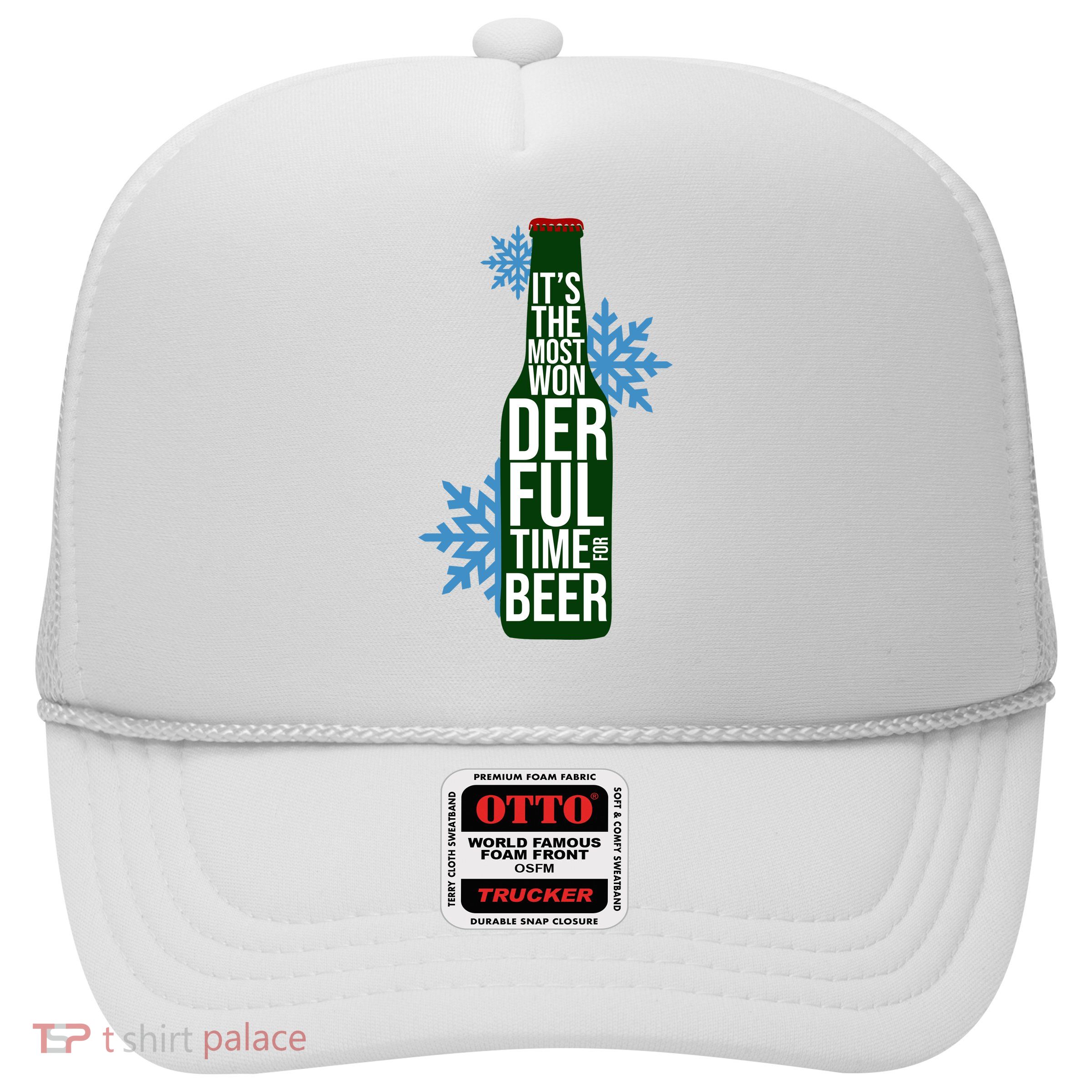 It's The Most Wonderful Time For Beer Funny Christmas Trucker Hat