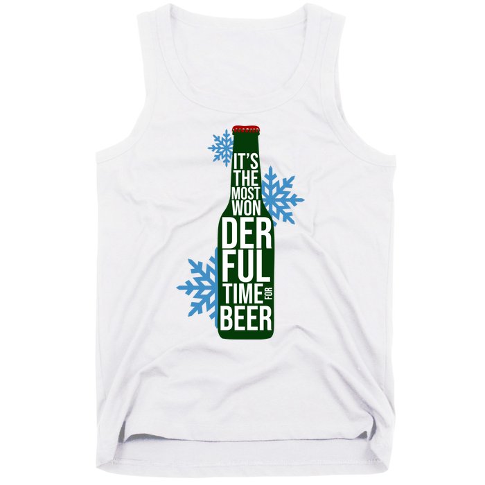 It's The Most Wonderful Time For Beer Funny Christmas Tank Top