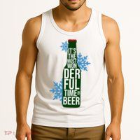 It's The Most Wonderful Time For Beer Funny Christmas Tank Top
