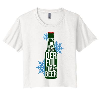 It's The Most Wonderful Time For Beer Funny Christmas Crop Top