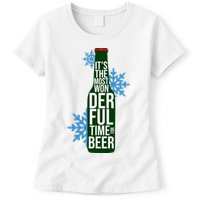 It's The Most Wonderful Time For Beer Funny Christmas Womens T-Shirt