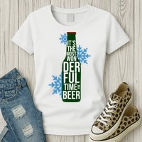 It's The Most Wonderful Time For Beer Funny Christmas Womens T-Shirt