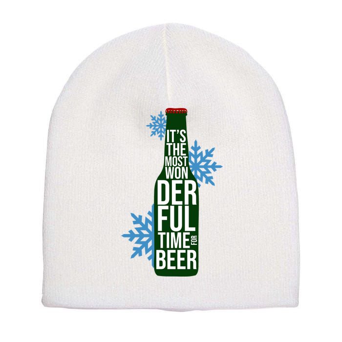 It's The Most Wonderful Time For Beer Funny Christmas Short Acrylic Beanie