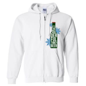 It's The Most Wonderful Time For Beer Funny Christmas Full Zip Hoodie