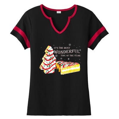 Its The Most Wonderful Time Of The Year Snack Cake Christmas Ladies Halftime Notch Neck Tee