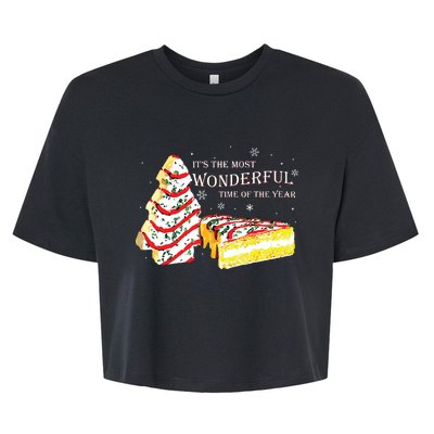 Its The Most Wonderful Time Of The Year Snack Cake Christmas Bella+Canvas Jersey Crop Tee