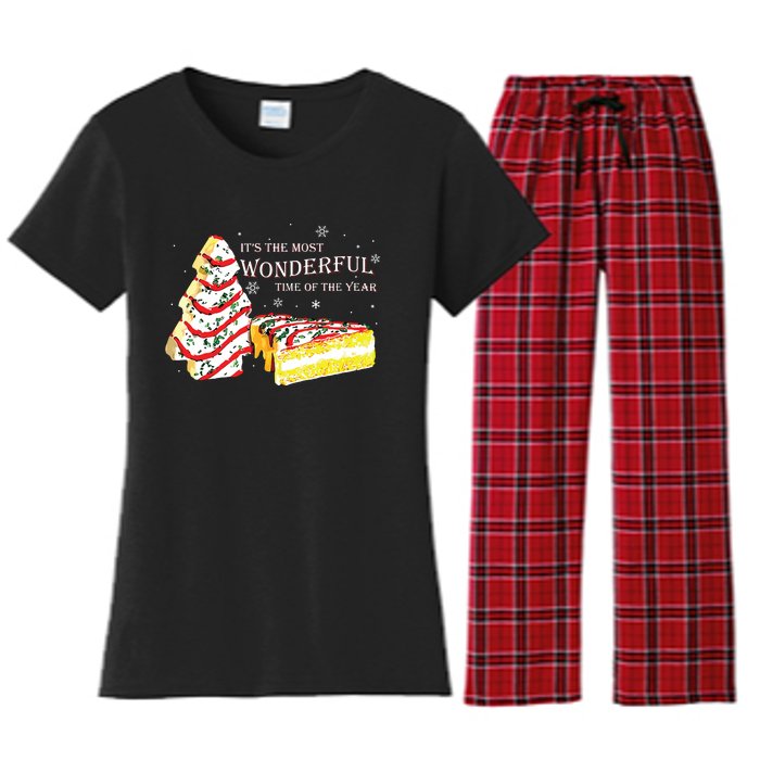 Its The Most Wonderful Time Of The Year Snack Cake Christmas Women's Flannel Pajama Set