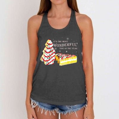 Its The Most Wonderful Time Of The Year Snack Cake Christmas Women's Knotted Racerback Tank