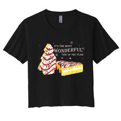 Its The Most Wonderful Time Of The Year Snack Cake Christmas Women's Crop Top Tee