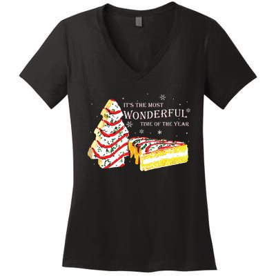 Its The Most Wonderful Time Of The Year Snack Cake Christmas Women's V-Neck T-Shirt