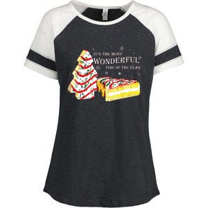 Its The Most Wonderful Time Of The Year Snack Cake Christmas Enza Ladies Jersey Colorblock Tee