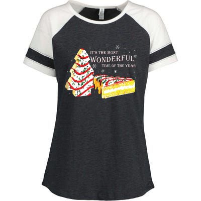 Its The Most Wonderful Time Of The Year Snack Cake Christmas Enza Ladies Jersey Colorblock Tee