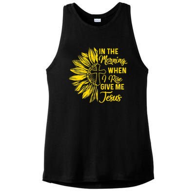 In The Morning When I Rise Give Me Jesus Ladies PosiCharge Tri-Blend Wicking Tank