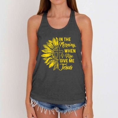 In The Morning When I Rise Give Me Jesus Women's Knotted Racerback Tank