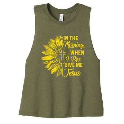 In The Morning When I Rise Give Me Jesus Women's Racerback Cropped Tank