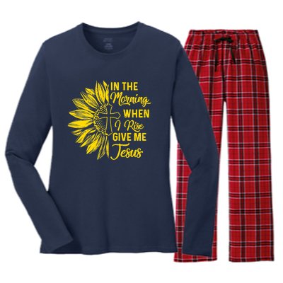 In The Morning When I Rise Give Me Jesus Women's Long Sleeve Flannel Pajama Set 