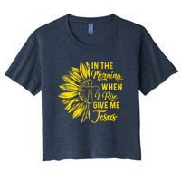 In The Morning When I Rise Give Me Jesus Women's Crop Top Tee