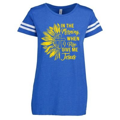 In The Morning When I Rise Give Me Jesus Enza Ladies Jersey Football T-Shirt