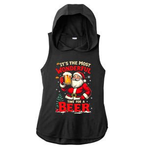 ItS The Most Wonderful Time Beer Santa Christmas Gift Ladies PosiCharge Tri-Blend Wicking Draft Hoodie Tank