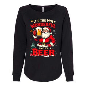 ItS The Most Wonderful Time Beer Santa Christmas Gift Womens California Wash Sweatshirt