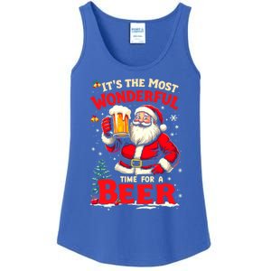 ItS The Most Wonderful Time Beer Santa Christmas Gift Ladies Essential Tank