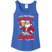 ItS The Most Wonderful Time Beer Santa Christmas Gift Ladies Essential Tank