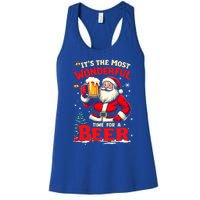 ItS The Most Wonderful Time Beer Santa Christmas Gift Women's Racerback Tank