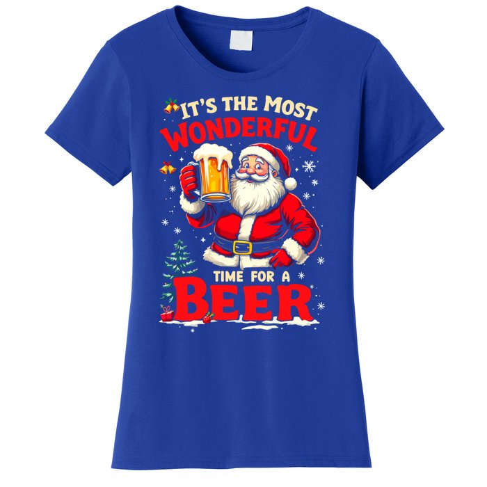 ItS The Most Wonderful Time Beer Santa Christmas Gift Women's T-Shirt