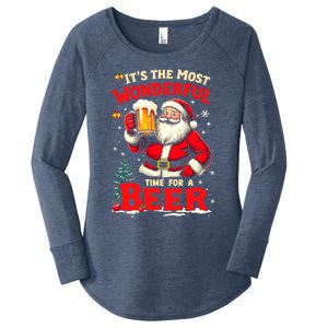 ItS The Most Wonderful Time Beer Santa Christmas Gift Women's Perfect Tri Tunic Long Sleeve Shirt