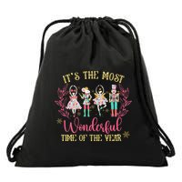 ItS The Most Wonderful Time Of Year Nutcracker Ballet Xmas Drawstring Bag