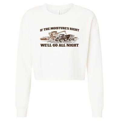 If The Moistures Right WeLl Go All Night Cropped Pullover Crew