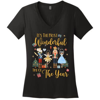 ItS The Most Wonderful Time Of The Year Nutcracker Ballet Women's V-Neck T-Shirt