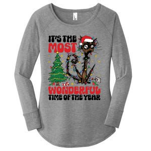 ItS The Most Wonderful Time Of The Year Funny Christmas Cat Gift Women's Perfect Tri Tunic Long Sleeve Shirt