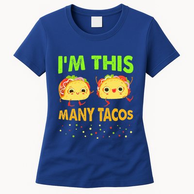 I'm This Many Tacos Second Birthday Twosday Cinco De Mayo Womens T-Shirt