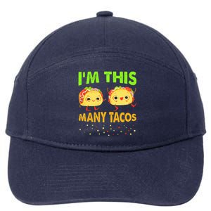 I'm This Many Tacos Second Birthday Twosday Cinco De Mayo 7-Panel Snapback Hat