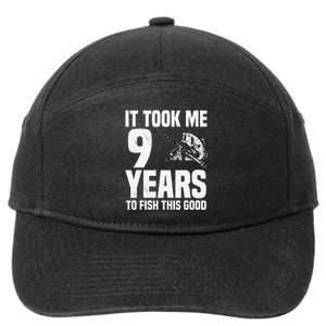 It Took Me 9 Years To Fish This Good 9th Birthday Party 7-Panel Snapback Hat