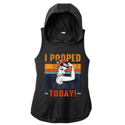 I Pooped Today Retro Rosie Funny Humor Strong Women Bandana  Ladies PosiCharge Tri-Blend Wicking Draft Hoodie Tank