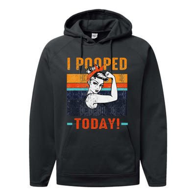 I Pooped Today Retro Rosie Funny Humor Strong Women Bandana  Performance Fleece Hoodie