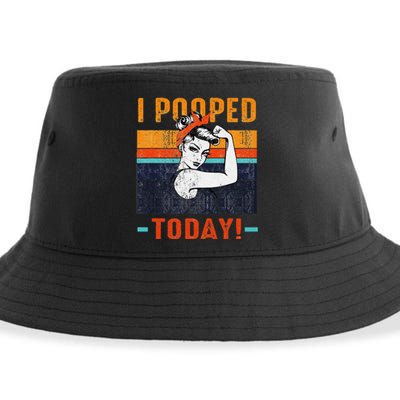 I Pooped Today Retro Rosie Funny Humor Strong Women Bandana  Sustainable Bucket Hat