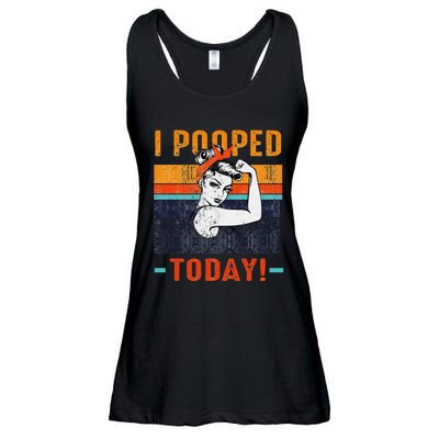 I Pooped Today Retro Rosie Funny Humor Strong Women Bandana  Ladies Essential Flowy Tank